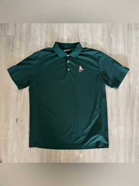 Nike Golf Polo Shirt Men’s XL Dark Green Embroidered Goofy Swoosh Casual Dri-Fit